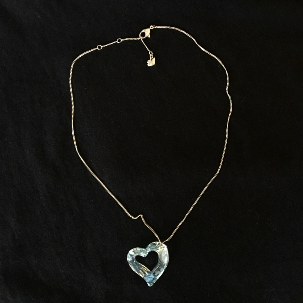 swarovski hollow crystal heart pendant necklace